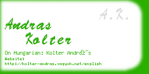 andras kolter business card